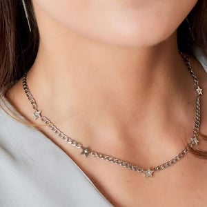 Stainless steel necklace with shiny stars h5 Picture4